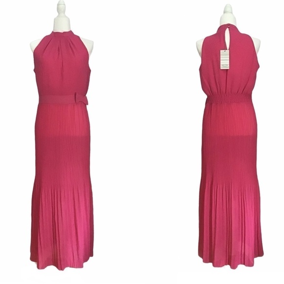Sara Corsi Halter Style Pleated Maxi Dress Made in Italy NWT - Picture 2 of 10